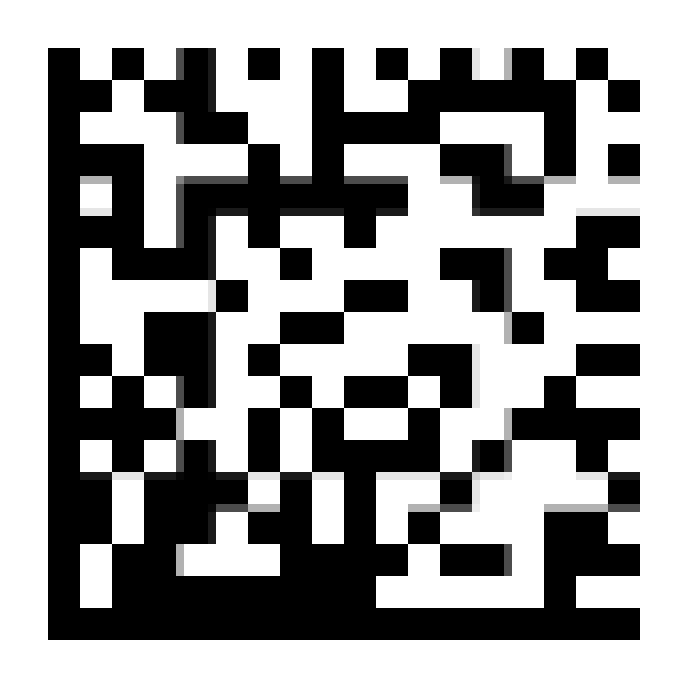 Настоящий код Data Matrix, построенный программой: образец, который отдавали нейросети
